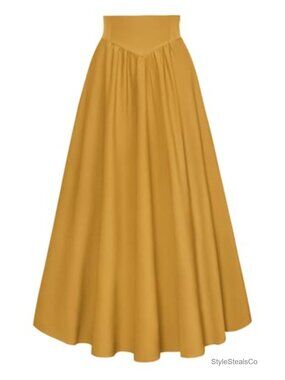 Victorian Maxi Skirt with Pockets, High Rise A-Line, Lace-up Back, Renaissance